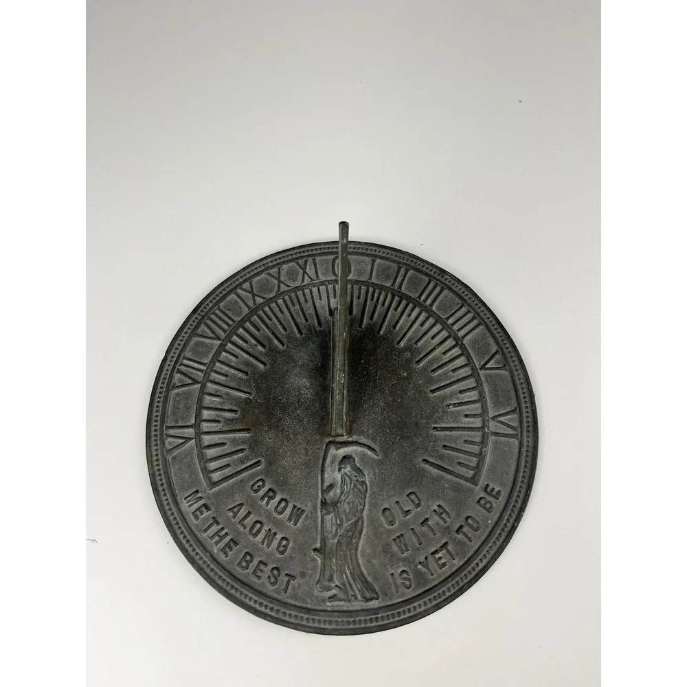 VTG Father Time Sundial Bird Grow Old Along With Me The Best Is Yet To Be 9 7/8